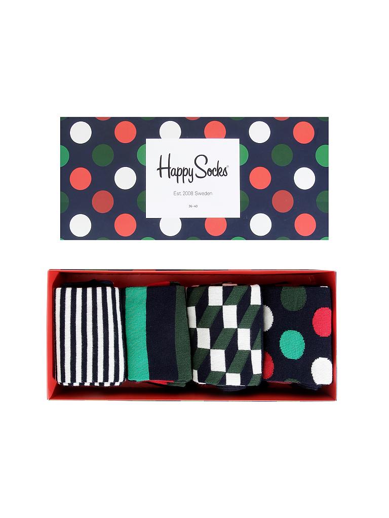 Happy Socks Crew-Socken Mit Geschenkbox – 4 Paar Bunte Muster Für Damen & Herren